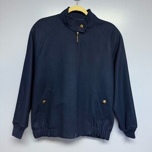 Vintage Pendleton 100% virgin wool Navy Blue Jacket with brass Button and zipper